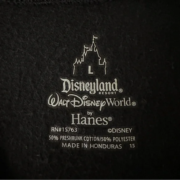 Disney Parks Disneyland 2017 Black Full Zip Up Hoodie Sweatshirt Adult Large - Picture 3 of 8